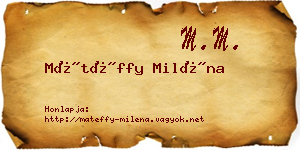 Mátéffy Miléna névjegykártya